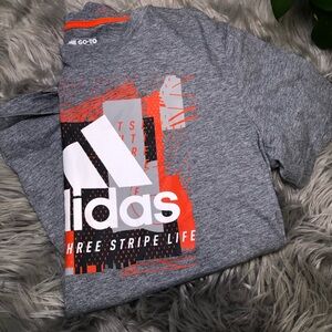 Adidas Kids XL Gray T-Shirt with Red and White Graphic